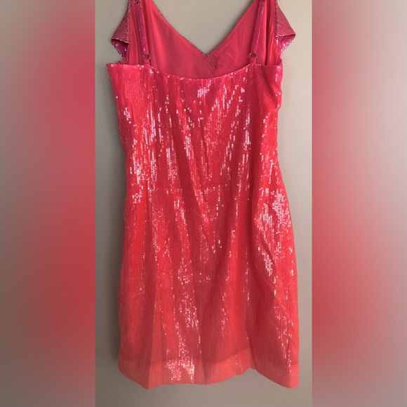 NWOT DEREK LAM 10 Crosby Peachy Pink Sequin GIGI CAMI Dress Size 0 $595 - Picture 4 of 5